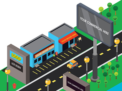 Signage Isometric Illustration