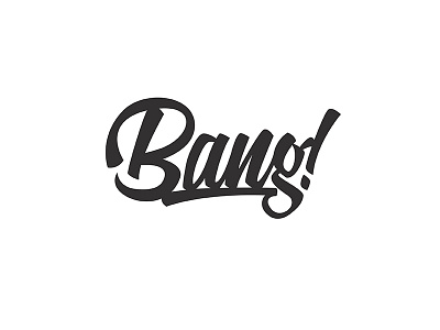 Bang! bang black brush retro script white