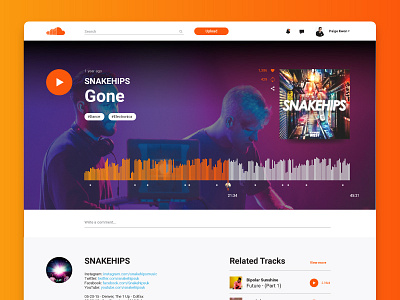 Soundcloud Song Layout UI Challenge challenge design layout music redesign song soundcloud ui weekly