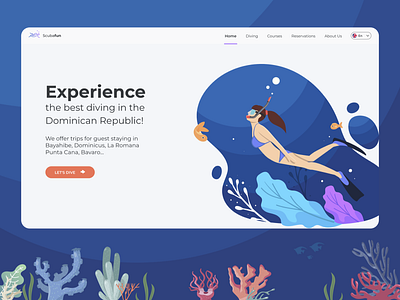 ScubaFun design illustration ui ux web