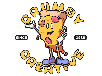 Hot Slice adobe illustrator branding cartoon character design crumby creative design illustration illustrator logo pizza typography vector vector art