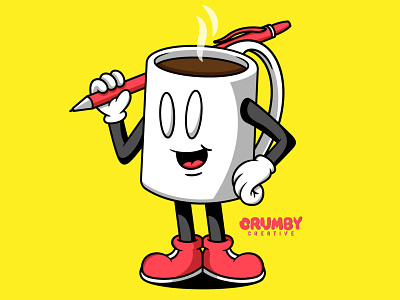 Crumby Coffee branding caffeine cartoon coffee crumby creative design illustration java mug pen roast vector vector art