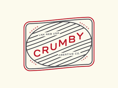 Crumby Badge 1988 badge branding creative crumby design estd goods graphic design logo monoline services simple skewed vector