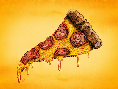 Pizza Time eternal hand drawn ink pencil pencil illustration photoshop pizza sharpie