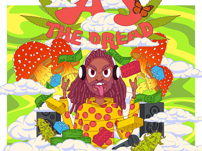 Aj The Dread Poster creative crumby drawing illustration poster pyschedelic vector art vivid