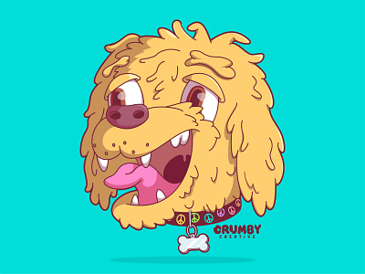 Hendrix the Golden Doodle animal branding cartoon crumby dog dog illustration doggo golden doodle goofy illustrator nebraska pooch puppy stoner tongue vector vector art vector illustration