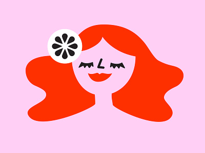 Joyful female character character design female goodvibe illustration logo modern smile vector woman