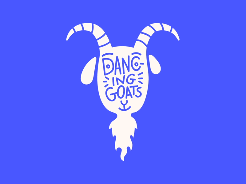 Dancing Goats animal animation branding bulgaria desiginspiration design flat goat identity logo minimal motion type typography vector