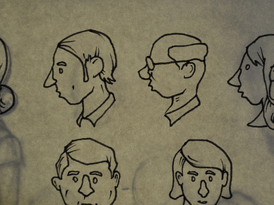 New commission, early progress illustration people profiles