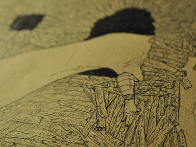 Drawing in Progress drawing hand illustration ink pen wood