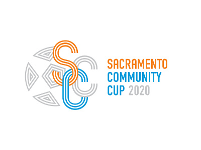 Sacramento Community Cup Logo (Unused Option) athletes branding cali california football futbol illustration logo logotype monogram nonprofit sacramento soccer sports