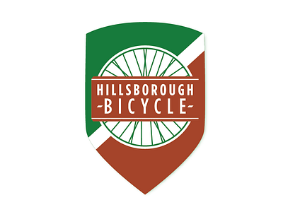 Hillsborough Bicycle Final Identity bicycle bike shop hillsborough identity logo shield wheel