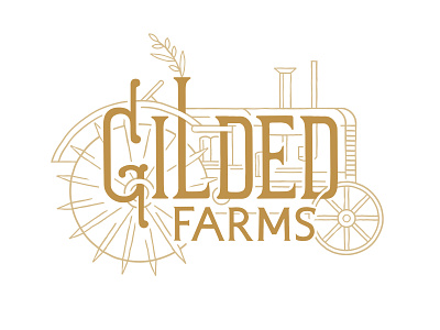 Gilded Farms Logo agriculture farming farms graphicdesign hudson valley identity identity design illustration lettering lockup logo new york new york city ny nyc tractor typography