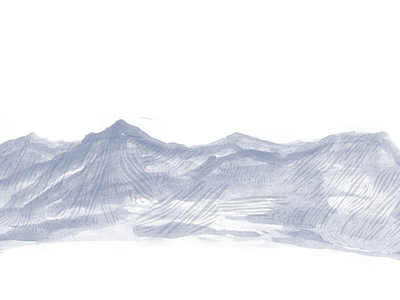 las montañas, WIP detail digital illustration mountains scan watercolor wip