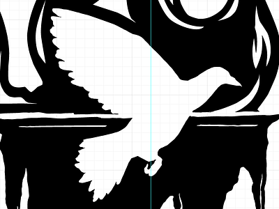 Fire & Ice: WIP black and white dove fire graphic ice illustration vector