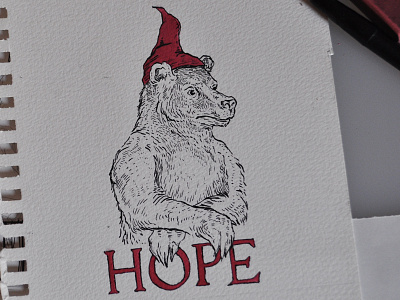 Bear - Hope Wants Her Hat Back animals bear books childrens drawing hat i want my hat back illustration ink jon klassen watercolor