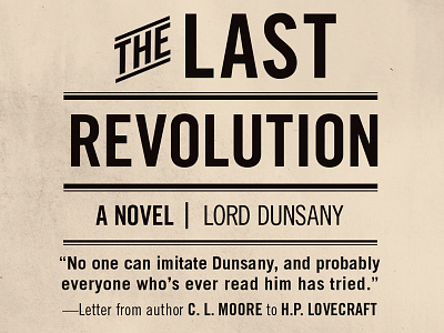 The Last Revolution by Lord Dunsany: Titling Detail books covers design fantasy fiction layout lord dunsany novels print sci fi the last revolution titling