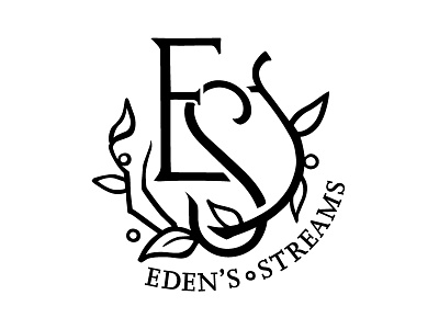 Eden's Streams Identity branches branding consumer food id identity illustration logo monogram natural organic ornament