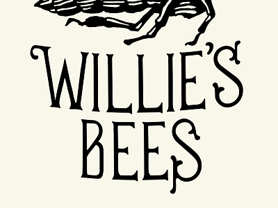 Willie's Bees Custom Typography Detail custom food honey identity illustration label lettering ornaments packaging type typography