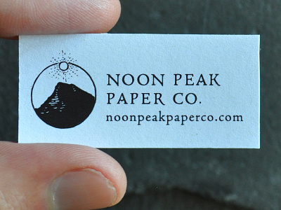 Noon Peak Paper Co. Logo branding graphic icon identity illustration logo mountain nature paper retail sun typography