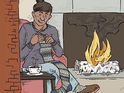 Editorial Illustration — Knitting Detail