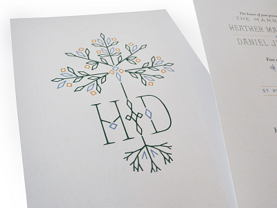 H&D Monogram Wedding Invitation classic illustration initials invitation invite monogram ornament printing typography wedding weddings