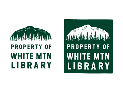 Book Stamp / Ex Libris / Library Logo books branding forest identity illustration libraries logo mountain outdoors pine trees stamp trees