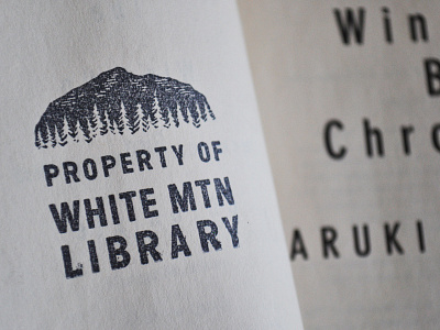 White Mountain Library Stamp books design icon illustration library literature logo mountains outdoors reading trees wilderness