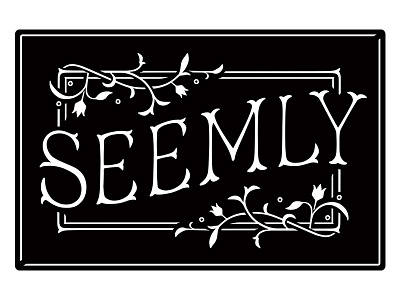 Seemly Logo Final branding custom florals framing id lettering logo ornaments retail typography wordmark