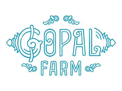 Gopal Farm Logo Round 1 agriculture branding custom farm identity indian lettering logo ornaments text typography wordmark