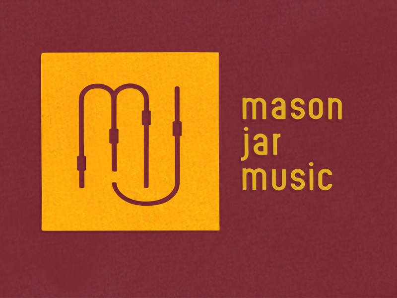 Mason Jar Music (Unused Concept) typography monogram topography identity faders music studio music recording studio recording branding logo