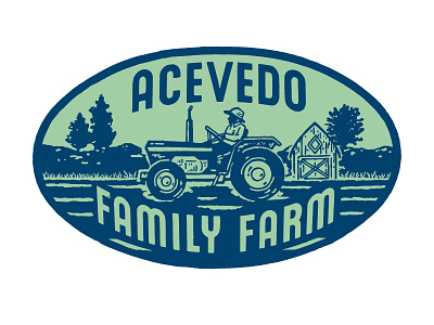 Acevedo Family Farm Logo barn branding farm farmers market farming greenmarket identity illustration landscape logo logotype new york new york city nyc tractor