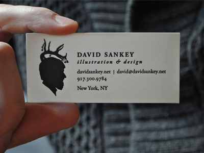 David Sankey Personal Business Card business card design illustration letterpress