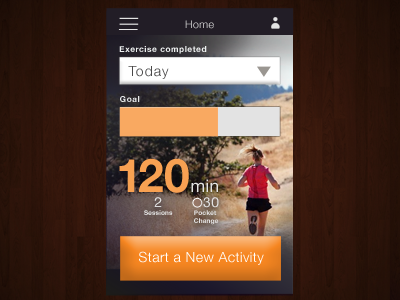 High Fidelity Prototype for Mobile Exercise App
