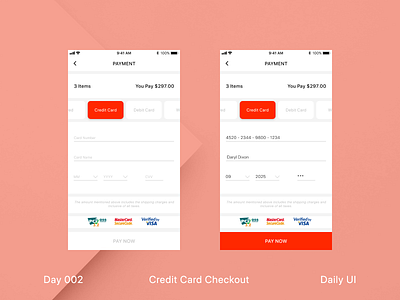Daily UI - Credit Card Checkout - 002 adobexd app checkout daily ui design learning mobileui newbie ui uichallenge