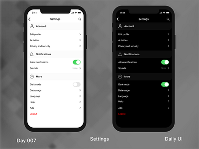 Daily UI - Settings - 007