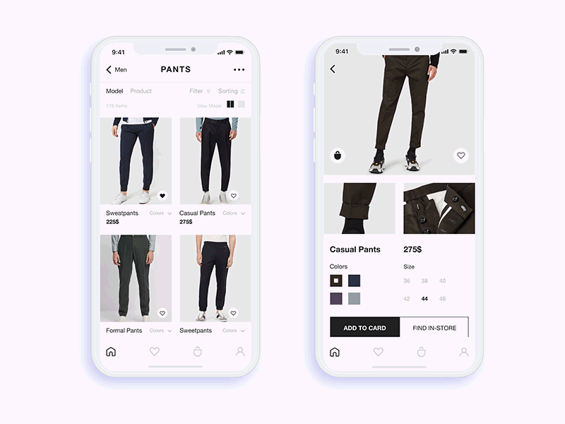 Armani Clothing app store concept