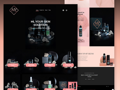 Website design for skincare company. branding design minimal typography ui userinterface ux web