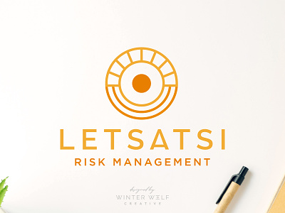 Letsatsi Risk Management Logo graphic design grid design logo sun design winter wolf creative