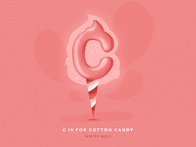 C is for Cotton Candy 3d lettering bright lettering c letter c lettering c logo cotton candy cotton candy illustration doodle drawing graphic design hand lettering illustration illustrator lettering pink cotton candy procreate south african typography winter wolf creative