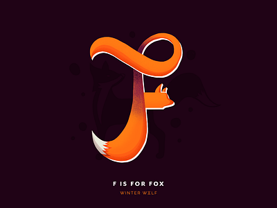 F is for Fox 36 days of type 36 days of type lettering bright lettering design doodle drawing f animal f letter f lettering fox fox logo graphic design hand lettering illustration illustrator lettering logo procreate typography winter wolf creative