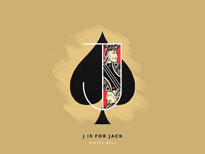 J is for Jack 36 days of type 36 days of type lettering card game cards design doodle drawing graphic design hand lettering illustration illustrator j lettering j logo jack jack of spades lettering playing cards procreate typography winter wolf creative