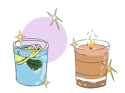Peace & Quiet candle illustration peace self care stay hydrated water