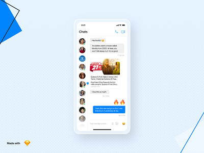 Chat Screen app concept chat design flat ui ux