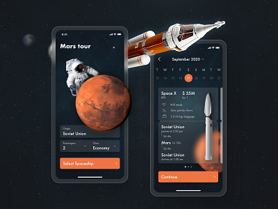 Mars shot app concept design mars tour