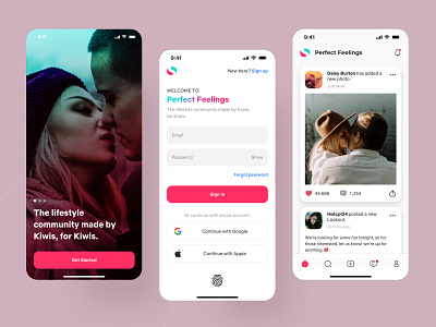 Perfect Feelings App 18 adult app app concept branding dating design flat graphic design illustration ios ios app logo mobile mobile app romance typography ui vector