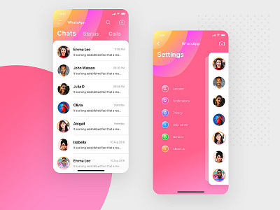 WhatsApp Concept app concept chat app design flat typography ui