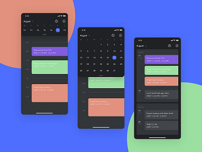 Calendar App app concept design flat typography ui