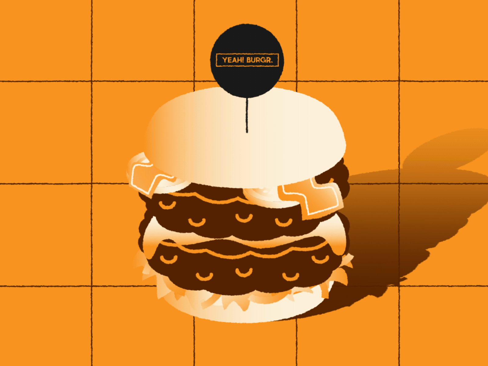 Burger Stack 2d after affects animated gif animation burger fast food illustration stack texture toppings