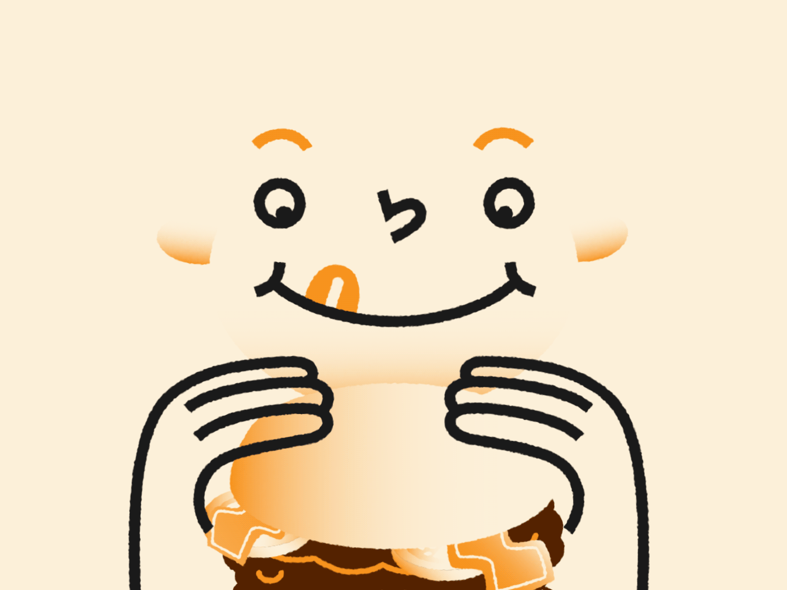 Tasty! 2d after affects animated gif animation burger character fun illustration tasty texture tongue